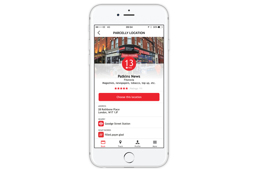 Parcelly what3words partnership Parcelly location screen IOS app example2